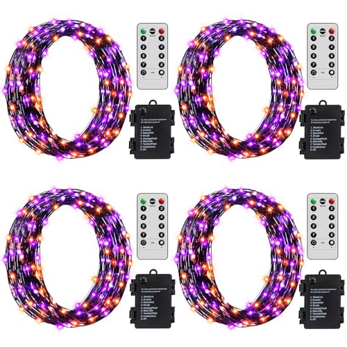 Battery Operated Hallowee Fairy Lights 4 Pack 16.5Ft 50 LED with Remote