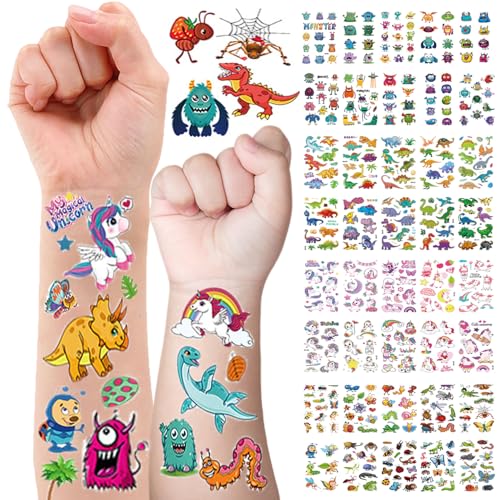 Mattelsen Tatuajes Temporales Niños Niñas Animales Unicornio 20 Hojas