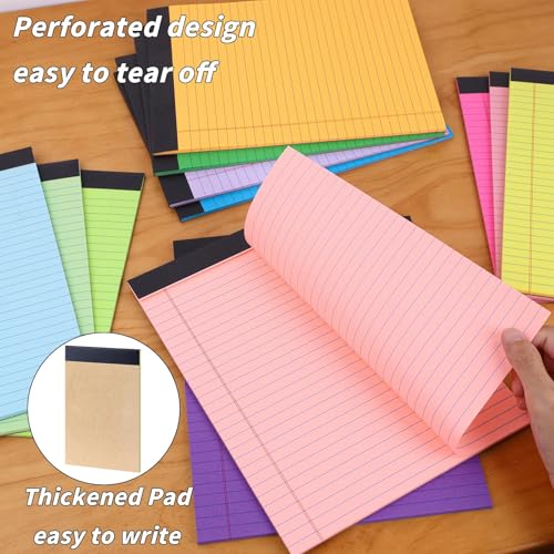 Image of Oleitodh 36 Pack 8.5 x 11 Legal Pads Colored Note Pads Wide Ruled Lined Paper 8 1 /2 x 11 with Micro-Perforated Writing Notebook 30 Sheets per Pad, Notepad for School, Office & Home Supplies