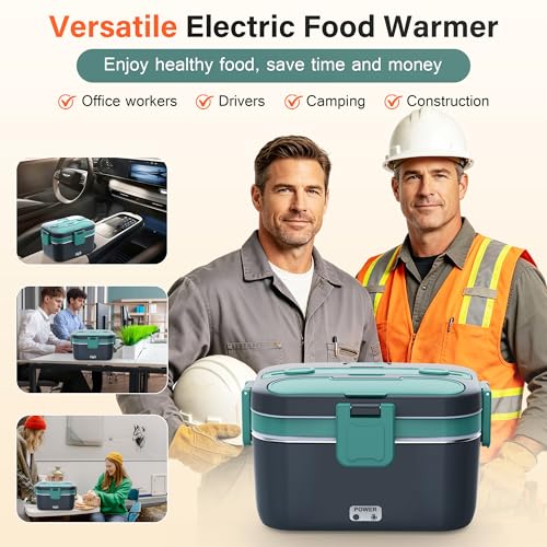 2.8L Electric Heated Lunch Box - 100W Portable Food Warmer for Adults - image 5