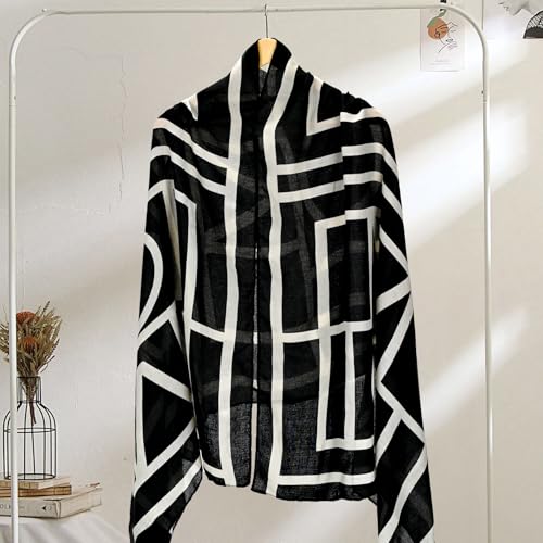 WZX Boho Scarf for Women Lightweight Floral Printed Scarves Fashion Shawl Wraps for All Season3