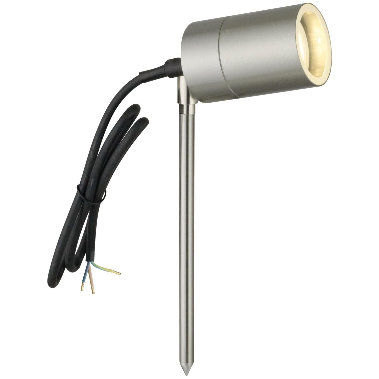 firstchoicelighting Stainless Steel Outdoor Spike Light IP44 Adjustable GU10 Spotlight Mains 240v LED Compatible