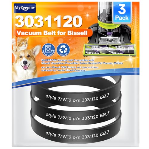 3031120 Belts for Bissell Vacuum Style 7 9 10 12 14 16, 3 Pack