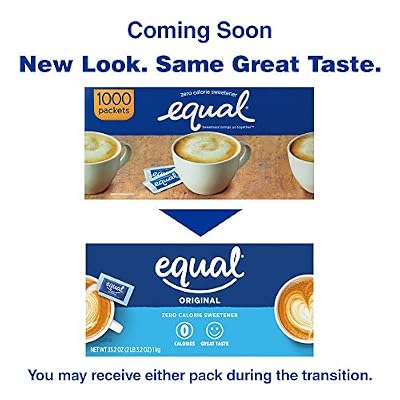 EQUAL 0 Calorie Sweetener, Sugar Substitute, Zero Calorie Sugar Alternative Sweetener Packets, Sugar Alternative, 500 Count
