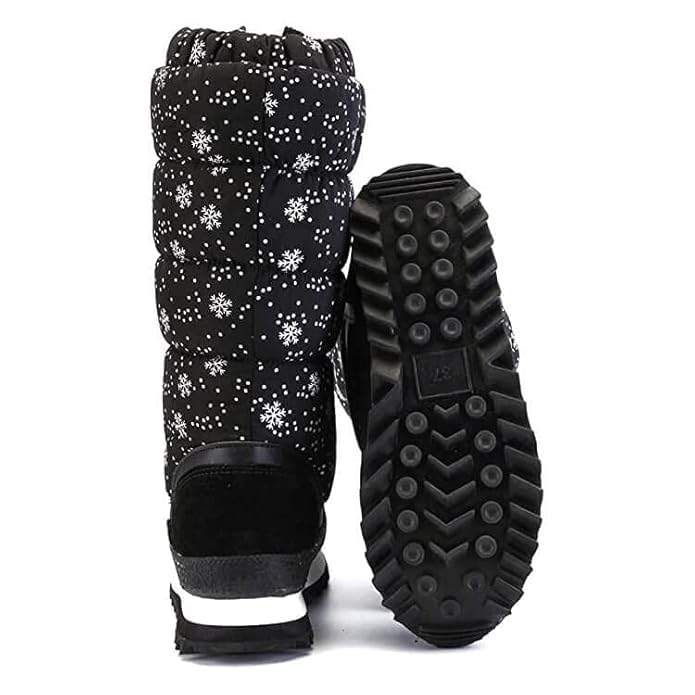 Little Surprise Box Black and Silver Snowflake Women Winter Snowboots 4 51kHpLNyU1L