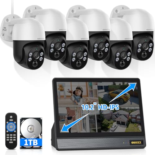 Auto Tracking 4K/8.0 Megapixel PTZ 2-Way Audio PoE Outdoor Camera Home Security Camera System Wired Outdoor Video Surveillance All-in-One Monitor DVR Kit