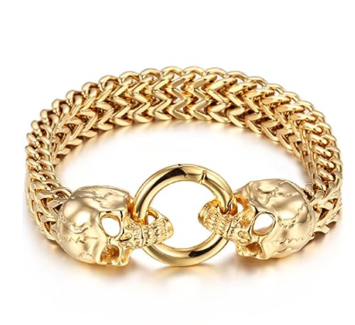 Bracelet hommes loup crâne gothique et lion pour cadeau femme original