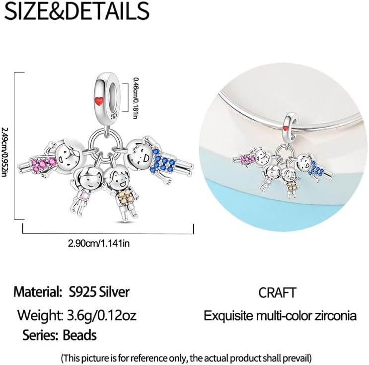 925 sterling silver bracelet necklace pendant, women's jewelry, a charming pendant ... - Image 4