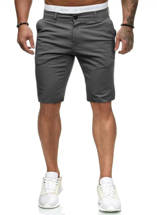 Image of HUNGSON Mens Slim Fit Shorts Stretch Chino Short Pants