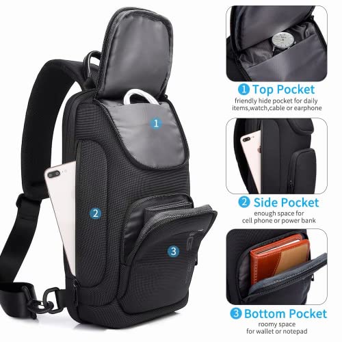 Image of BANGE Sling Bag for Men,Shoulder bags Crossbody Sling Backpack for Men and Women
