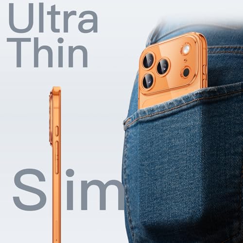 Image of JETech Slim Case for iPhone 17 Pro Max 6.9-Inch with Camera Lens Full Protection, Ultra-Thin Lightweight Clear Minimalist Protective Phone Cover (Orange)