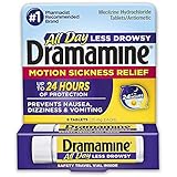 Dramamine Motion Sickness Relief Less Drowsy Formula - 8 Tablets, Pack of 5