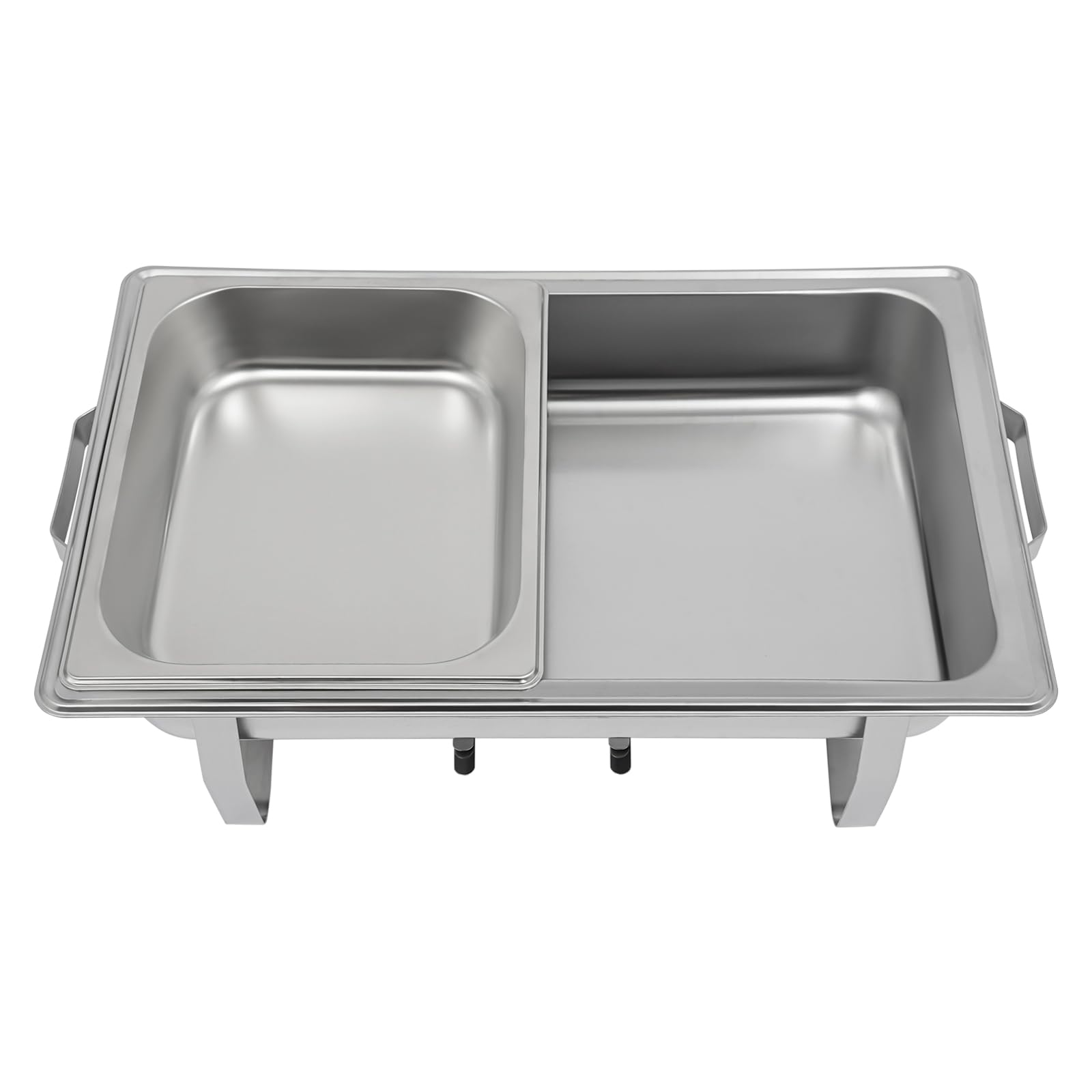 Chafing Dish Set scalda buffet, 6 l, in acciaio inox, con 2 contenitori, scalda buffet rettangolari per catering, feste, matrimoni, ristorante, struttura e supporto per combustibile inclusi