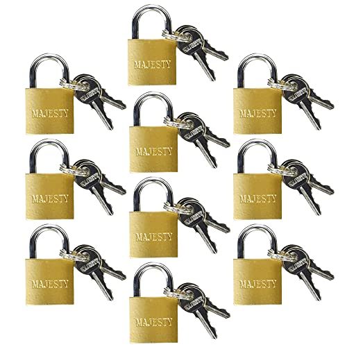 Image of 10 Pcs 1 inch inch (25mm) Solid Brass Mini Padlock Set Pad Locks w / 2 Keys for Locker Luggage