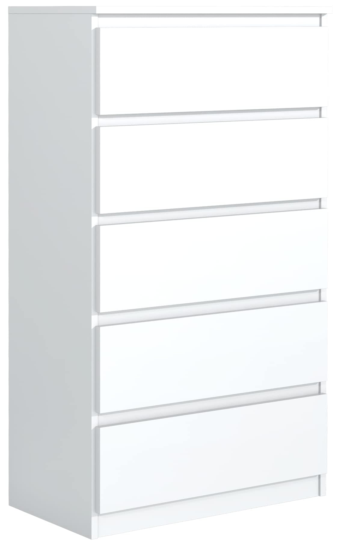 meble masztalerz Cassettiera con 5 cassetti - per la Camera da Letto e il Soggiorno – Mobili Salvaspazio 70 cm (Bianco Opaco)