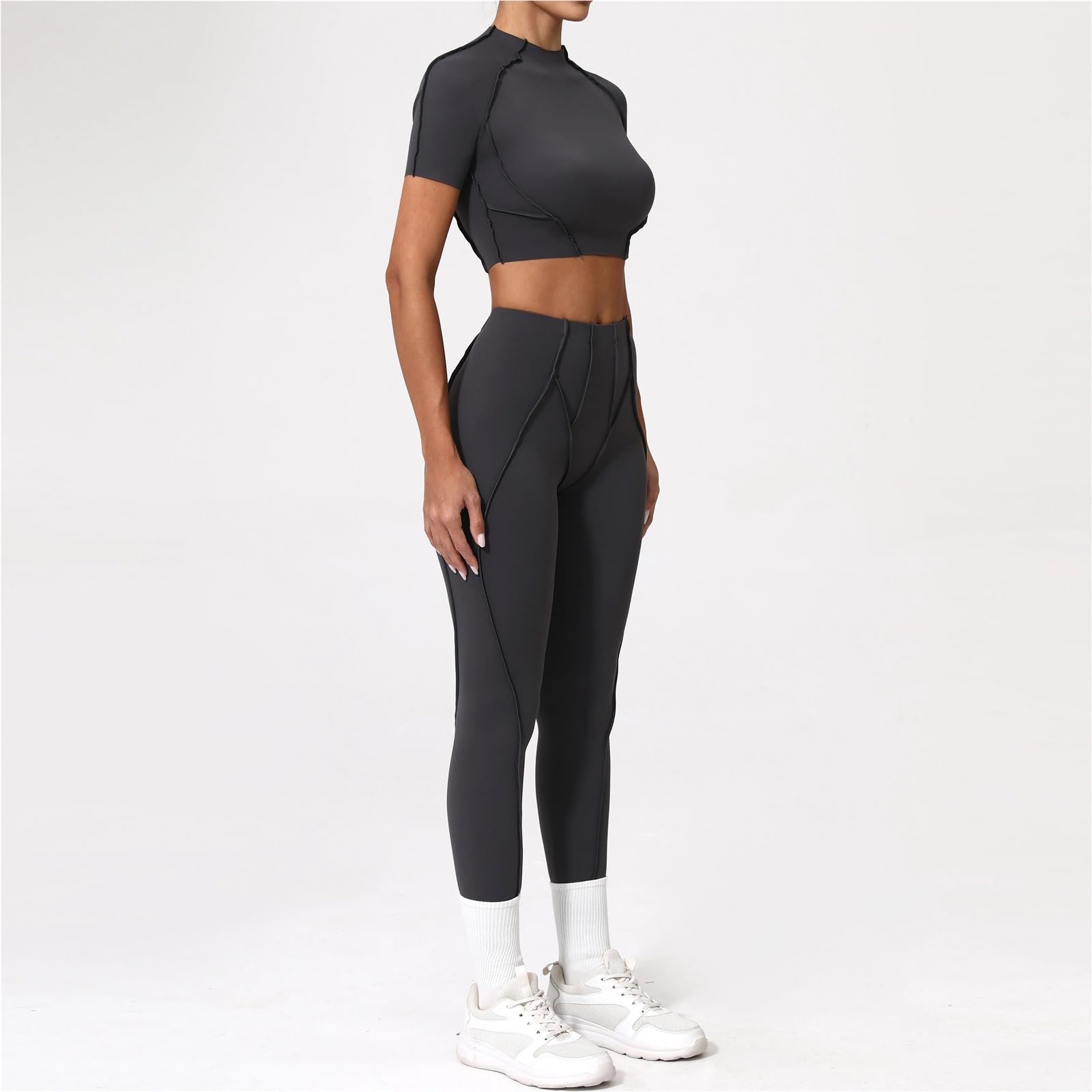 Conjunto Deportivo de 2 uds. De Traje Yoga for Mujer, chándal Gimnasio Secado rápido, Entrenamiento for Correr, Camisa Manga Larga, Ropa
