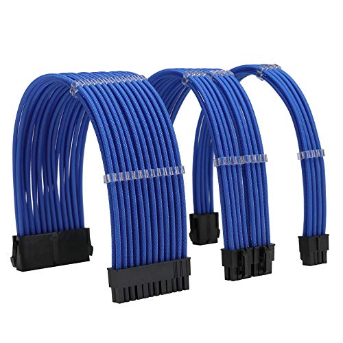 Kit rallonge câble d'alimentation PC bleu Formulamod pour setup gaming