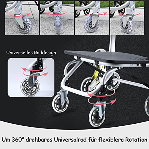 Faltbarer Einkaufstrolley für Senioren – Wasserdichter 8/4-Räder, Treppensteiger, große Kapazität, Lebensmittelwagen, leicht und einfach zu bedienen, perfekt zum Einkaufen – Bild 6