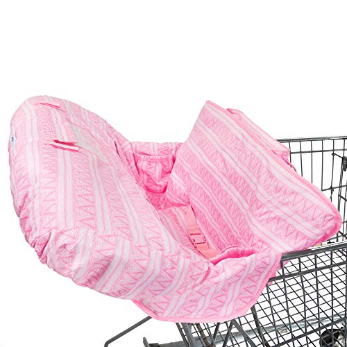 Image of Simple Being Baby Shopping Seat 2-in-1 Grocery Cart and Highchair Covers for Kids, Hypoallergenic Washable (Pink)