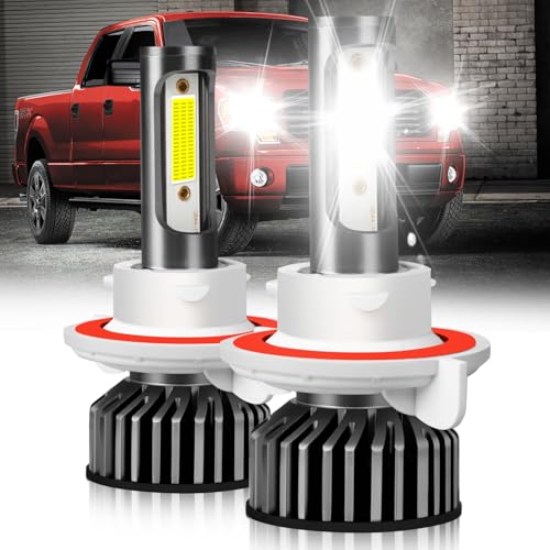 HOEDUI Fit For Ford F150 2004-2014 lights with Fan 800% Super Bright Hi Lo Beam Light Bulbs Plug and Play 6500K Cool White 36000LM Pack of 2