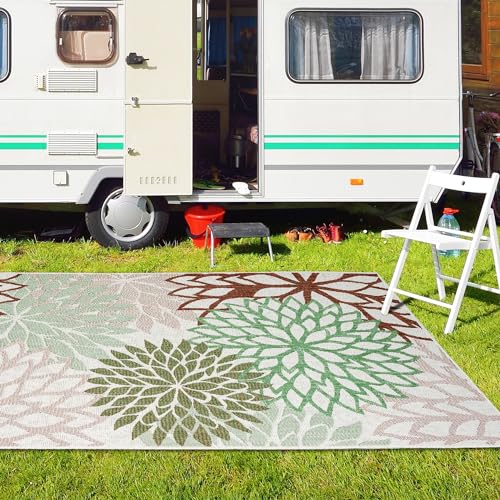 homeart Outdoor Rug - Easy-Clean, Durable, Stain-Resistant, Weather & UV Resistant Indoor & Outdoor Rugs for Porch, Deck, Balcony, Garden, Picnic and Patio | Bellis Mix - 80x150cm