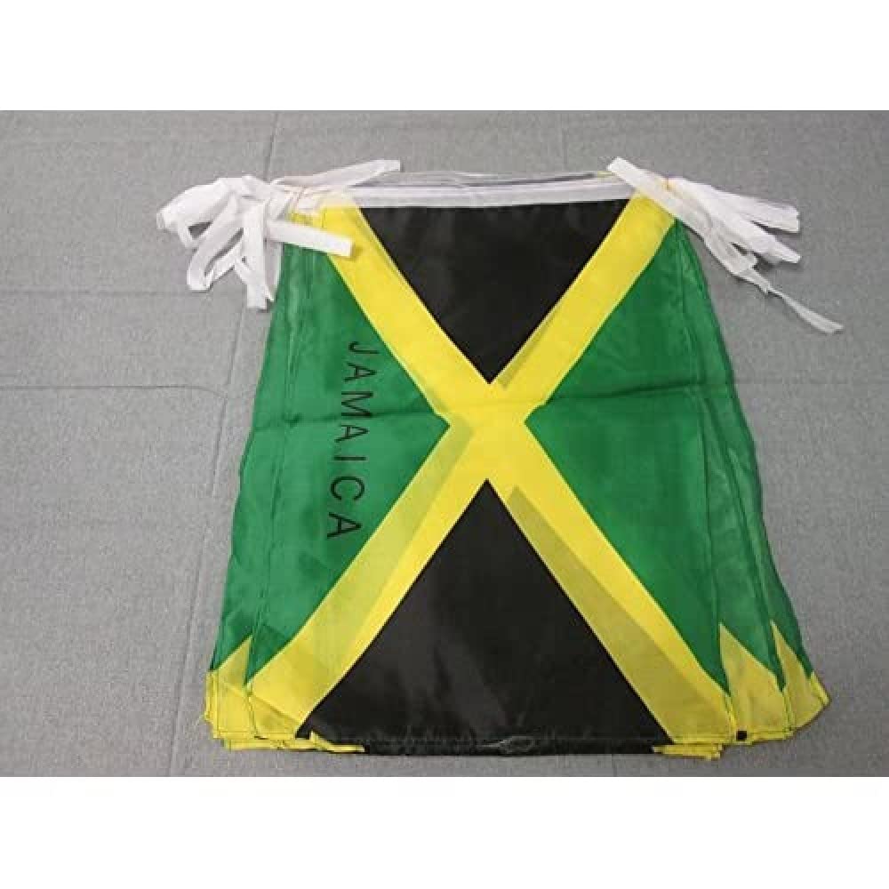 Drapeau Jamaïcain haut de gamme en guirlande polyester de 12 mètres