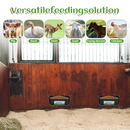 MAQUITA 6 PCS Hanging Chicken Feeder Trough for Goat Sheep Deer Poultry Duck Chicken Fence Feeder Livestock Feeding Container Goats Supplies Feeders Waterer Bucket - Thumbnail 6