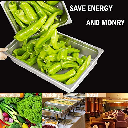 4" Deep Steam Table Pan Full Size, 14 Quart Stainless Steel Anti-Jam Standard Weight Hotel GN Food Pans - NSF (20.87"L x 12.8"W)