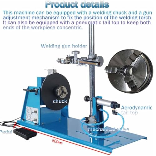 Posizionatore rotativo per saldatura, stabile, con interruttore a pedale, velocità regolabile 2-16 giri/min per saldatura di precisione, capacità 10/5 kg