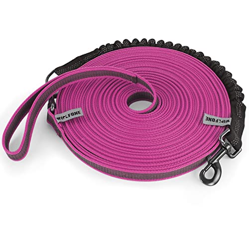 Wolfone - Juego De Correas De Goma para Entrenamiento De Perros: Correa Antideslizante para Perros y Correa Elástica Amortiguadora para Actividades Al Aire Libre Rosado 10M Cover