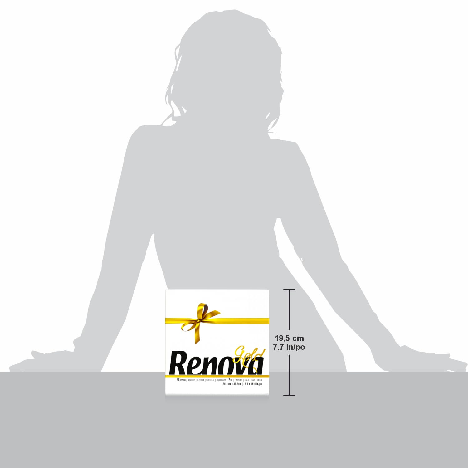 RENOVA Servilletas Renova Gold, 600 Servilletas Premium Blancas, Tamaño Grande, 2 Capas