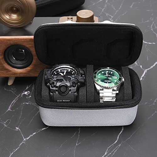 Image of watch travel case (Gray, 2 slot)