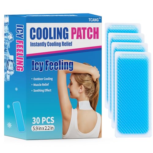Image of Disposable Cooling Patches for Outdoor Activities, Cooling Sheets for Muscle Soreness, Instant Ice Packs for Injuries, Discomfort, Headache, Pack of 30