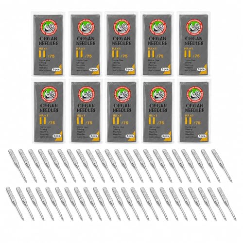 50 PCS Embroidery Sewing Machine Needles for...
