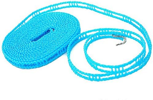 iSuperb 2 Pack Clothesline Clothes Drying Rope Travel Clothes Line Portable Windproof Clothesline Adjustable for Indoor Outdoor Hanger for Camping Home Random Color 5m