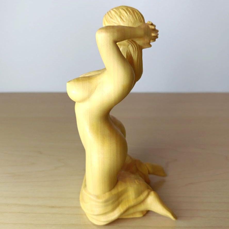 木彫 裸婦像 ヌード 木彫り 女性立像 在銘 芸術作品 木製 裸婦