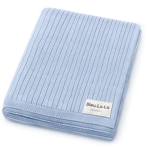 Organic Ribbed Swaddle Blanket for Boys & Girls -...