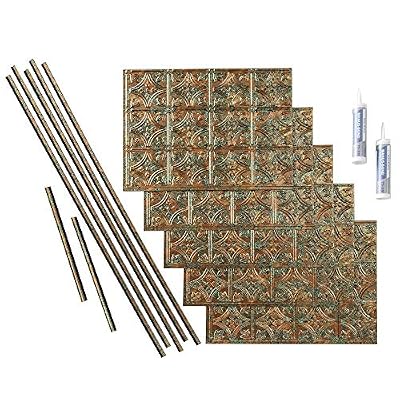FASÄDE Traditional Style/Pattern 1 Decorative Vinyl Backsplash 15 sq ft Kit in Copper Fantasy