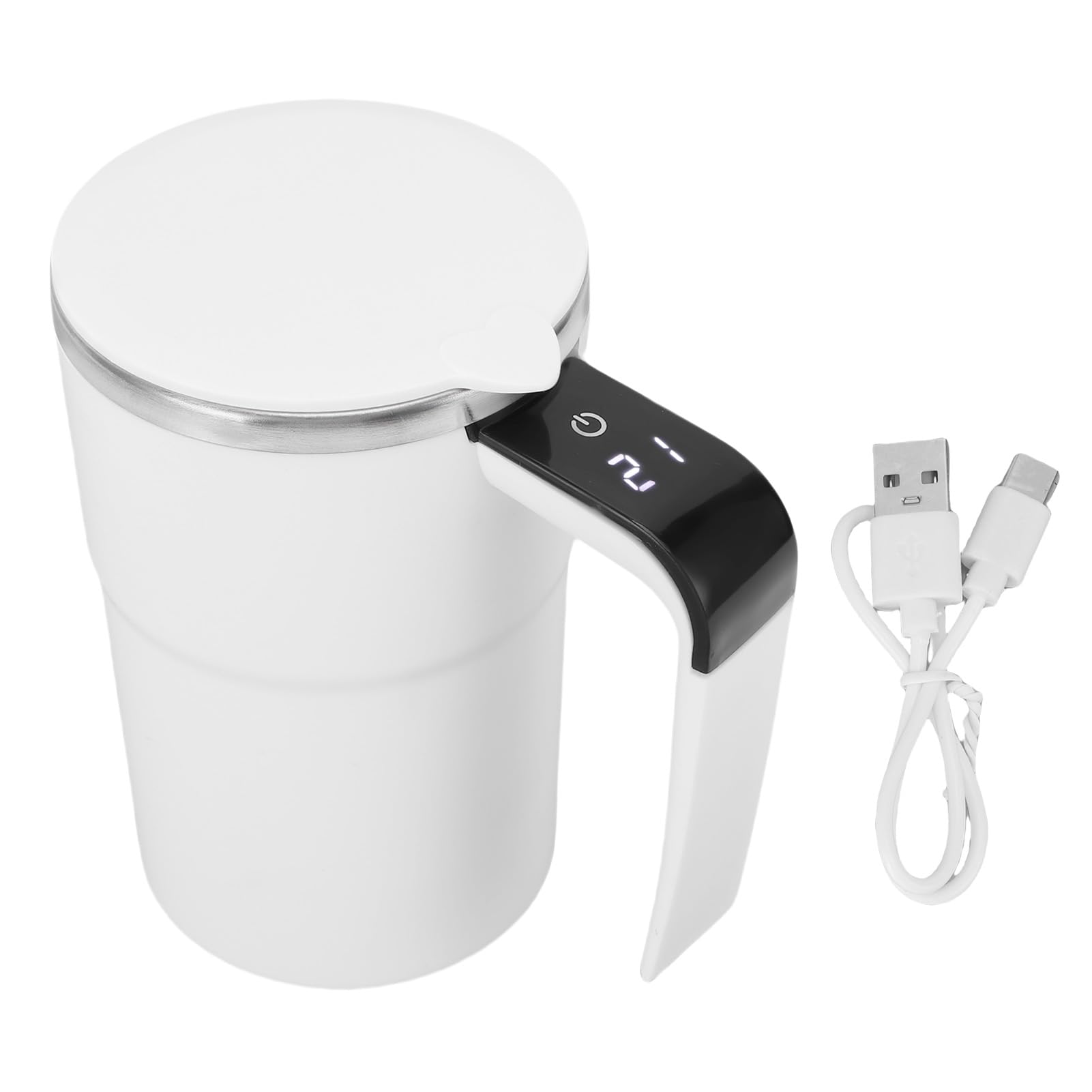 TOPINCN Coppa di Agitazione Magnetica Automatica con Misurazione del Coperchio della Temperatura Intelligente della Miscela di Tazze Elettriche Divertimento per Regali da Viaggio