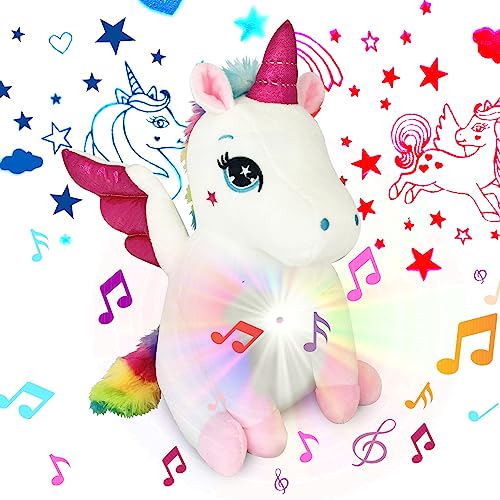 Unicorn Light Up Cutie, Peluche Musical y Luz Nocturna