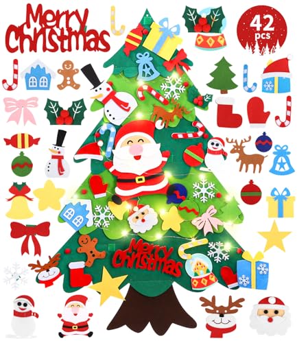 Yuxava Albero Di Natale In Feltro, 42 Pezzi Albero Di Natale...