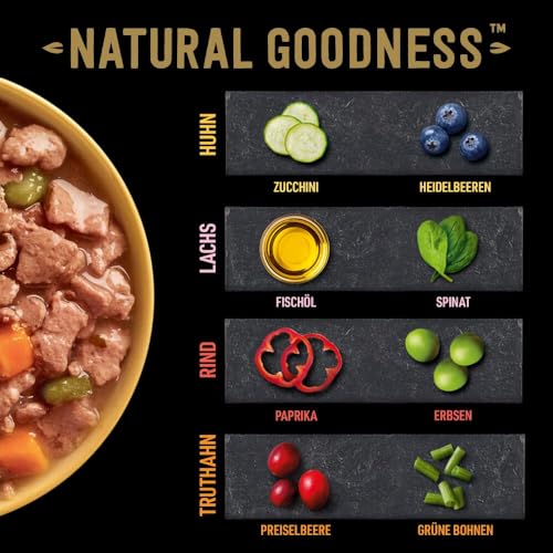 Cesar Natural Goodness Premium Hunde Nassfutter in der Schale 4 Varietäten in Sauce in Terrine Megapack 24x100g