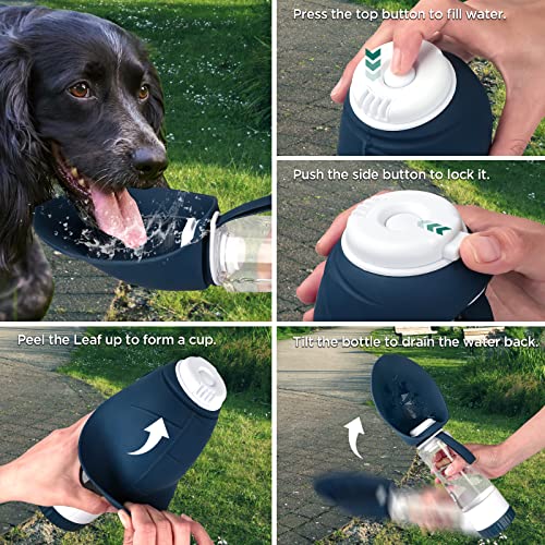 Dog Water Bottle, Portable Pet Water Bottle with Food Container and Drinking Feeder, Leak Proof, BPA-Free, Foldable Puppy Water cup Dispenser for Outdoor Walking, Travel, Hiking 20OZ Dog Water Bottle, Portable Pet Water Bottle with Food Container and Drinking Feeder, Leak Proof, BPA-Free, Foldable Puppy Water cup Dispenser for Outdoor Walking, Travel, Hiking 20OZ