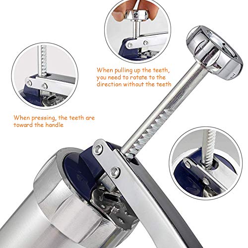 MEIJUBOL Cookie Press Stainless Steel Baking Kit Biscuit Gun with 20 Cookie discs and 4 Icing Tips
