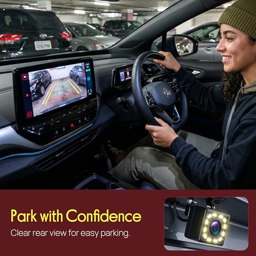 Image of Pyle Backup Camera for Cars, Trucks, SUVs & RVs | Adjustable 105 Degree Wide Angle Rearview Reversing Camera with Parking Guidelines | 12-LED Auto Night Vision & IP68 Waterproof | 20ft Cable Included