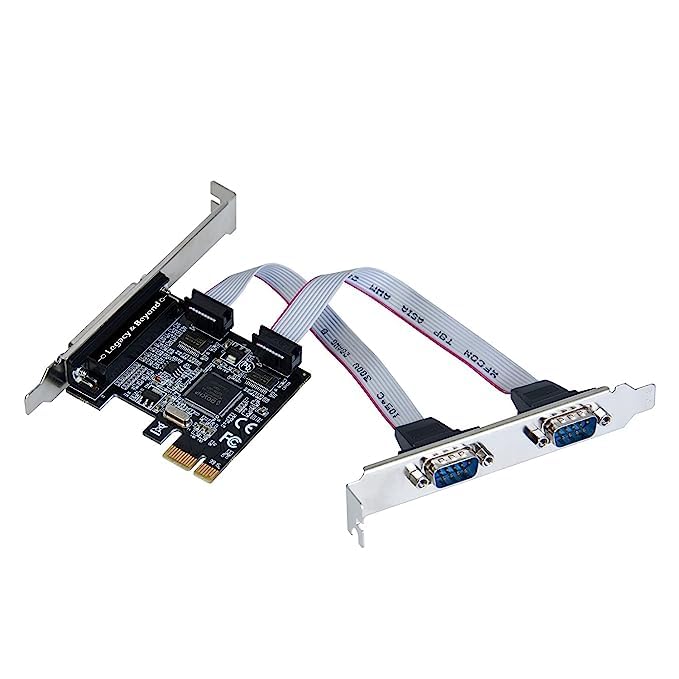 SaiRetail.Com Dual-Serial (2 Port) Plus Single (1) Parallel Port PCI Express Card Compatible with 16C550 UART