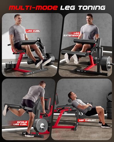 Image of FEIERDUN 4-in-1 Adjustable Leg Extension Curl Machine - 700lbs Capacity Leg Extension Machine for Lower Body Workouts - Adjustable Leg Curl Machine
