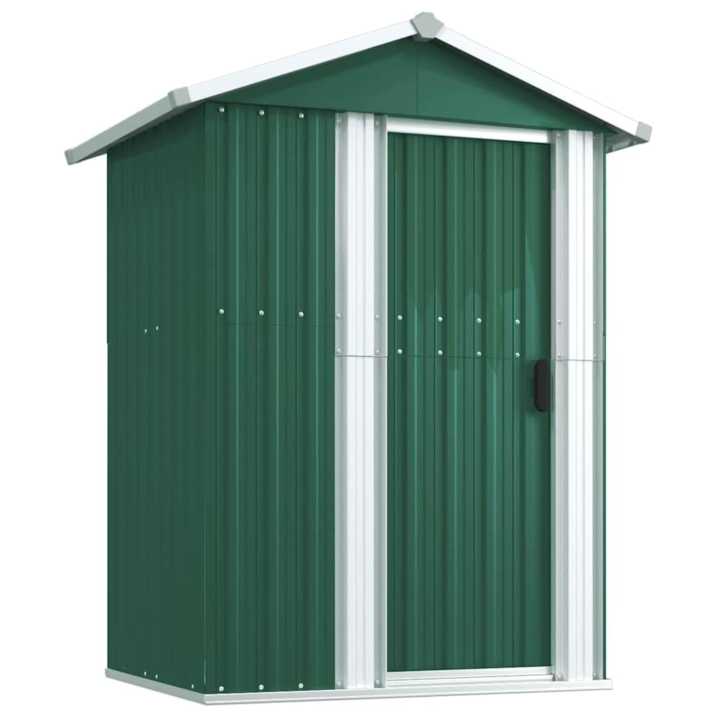 Casetta da giardino 126 x 97,5 x 177 cm, in acciaio galvanizzato, verde