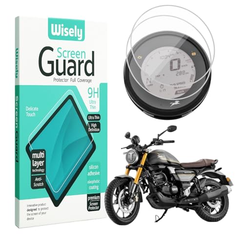 Image of Wisely Pack 2 - Screen Guard for TVS Ronin Bike - Display Digital Meter Protector - HD Clear, Full Cover - Easy Installation Kit - Tvs Ronin Instrument Cluster Accessories