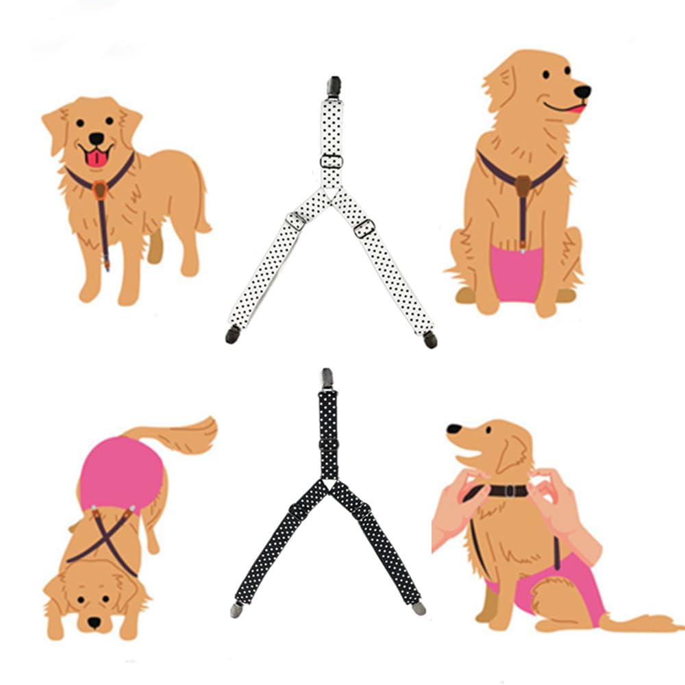 Bretelles pour chiens avec harnais et couches - Réglable pour chiots et chiens adultes